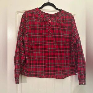 Preppy SweetHoney Red Plaid Flannel Shirt. Academia. Old Money.